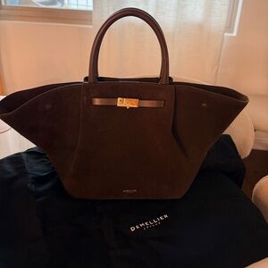 Demillier New York Midi in Brown Suede